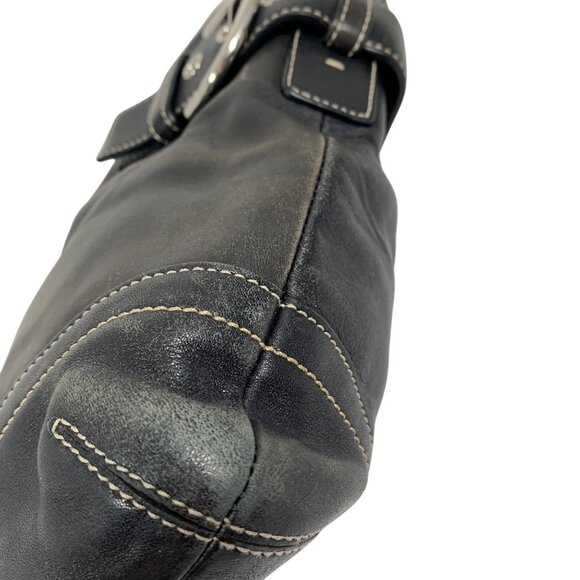 Y2K COACH 1452 Soho Black Leather Convertible Buckle Crossbody Shoulder Bag - Picture 6 of 16